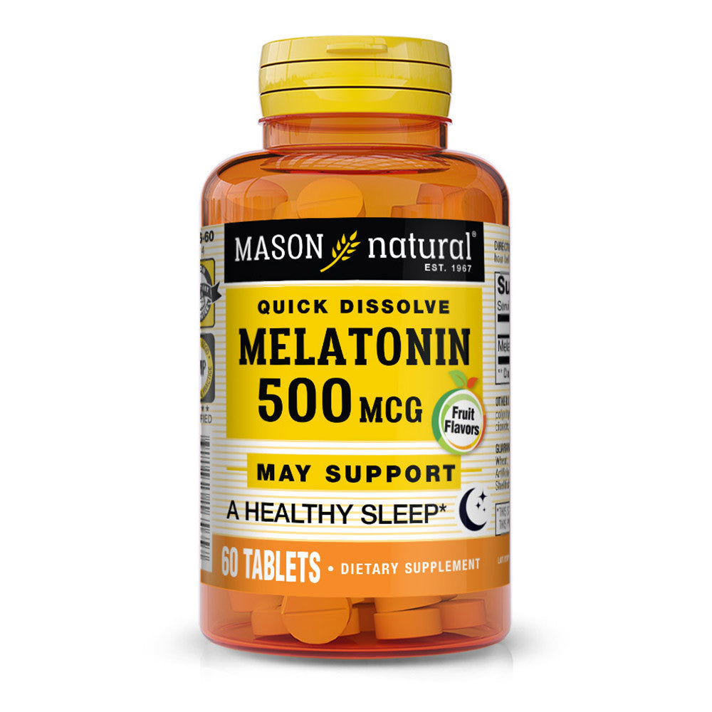 Mason Natural Melatonin 500 Mcg Fruit Flavored Tablets - 60 Ea